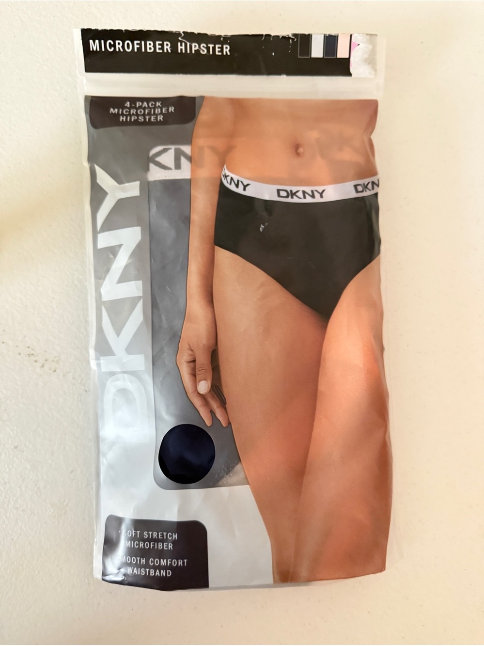 DKNY Women's Soft Stretch Microfiber 4 Pack Hipster Underwear Size S NEW